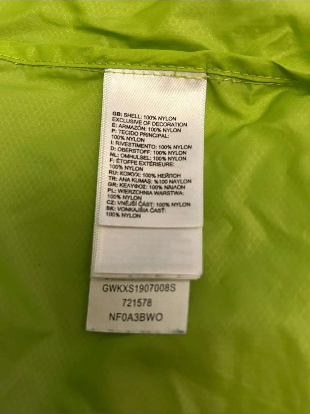 The North Face Kids Lime Green Hooded Windbreaker Jacket